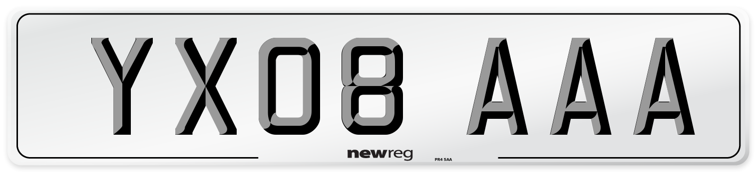 YX08 AAA Number Plate from New Reg